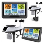 Stacja pogody prognoza pogodowa higrometr zegar solarny czujnik wiatru