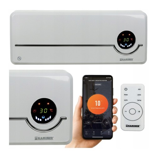 KURTYNA powietrzna 50cm WENTYLATOR GRZEJNIIK elektryczny ścienny WiFi Pilot