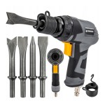 Młotek PNEUMATYCZNY pistolet UDAROWY blacharski + 4 DŁUTA PRZECINAKI GROTY