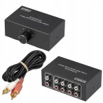 Przełącznik AUDIO cinch rozdzielacz 4 kanały dwukierunkowy RCA SpeaKa