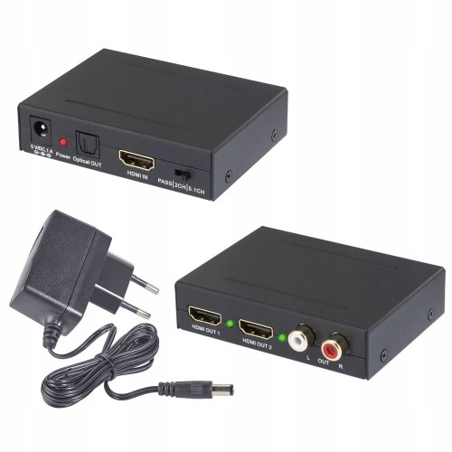 Rozdzielacz HDMI splitter ekstraktor 1920x1080px Full HD Dolby Digital