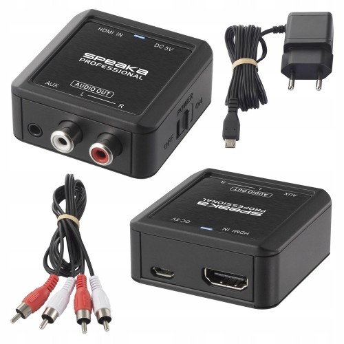 Konwerter HDMI na RCA cinch JACK 3.5mm adapter przejściówka AUDIO SpeaKa