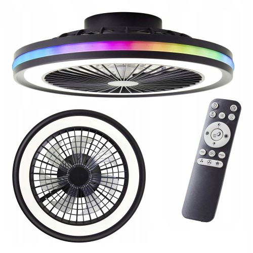 Lampa sufitowa LED RGB 47 cm 40W z wiatrakiem PILOT 5000 lm wentylator