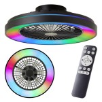 Lampa sufitowa LED RGB 48,5 cm 40W z wiatrakiem pilot 4700 lm wentylator