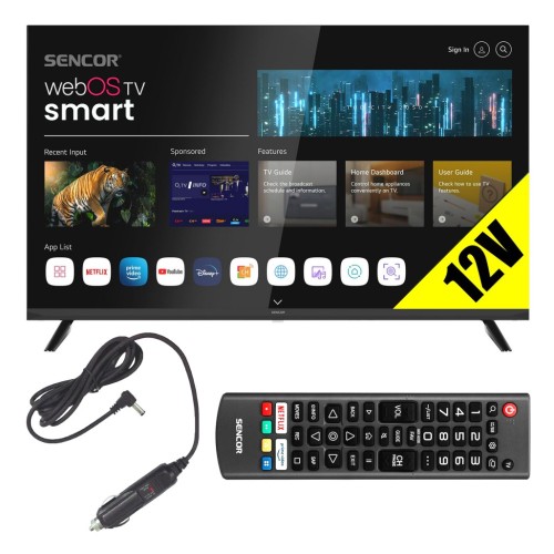 Telewizor Smart TV webOS WiFi BT LED Sencor 24" HD HDR10 DVBT2 CI+ 230V 12V