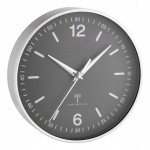 Zegar ścienny sterowany radiowo aluminiowy 19,5 cm antracyt auto czas DCF77