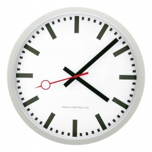 Zegar ścienny sterowany radiowo metalowy 35 cm auto czas DCF77 cicha praca