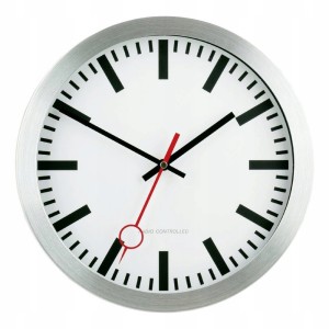 Zegar ścienny sterowany radiowo aluminiowy 30 cm auto czas DCF77