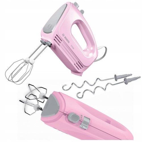 Mikser ręczny 375W funkcja TURBO 4 prędkości haki do ciasta Bosch różowy