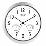 Zegar ścienny kwarcowy 25,5 cm wbudowany higrometr i termometr