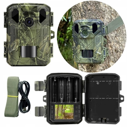 Fotopułapka KAMERA leśna IP66 WODOODPORNA wykrywanie ruchu PIR 3840x2160p