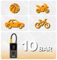 Pompka kompresor akumulatorowy samochodowy 10 bar do opon piłek latarka