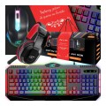 Klawiatura myszka podkładka mikrofon słuchawki zestaw gamingowy 4w1 prezent