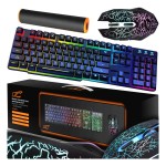 Klawiatura myszka podkładka gamingowa podświetlenie profesjonalny zestaw