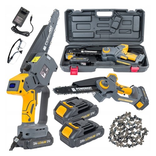 Piła łańcuchowa akumulatorowa gałęziówka mini pilarka 2x aku 2Ah łańcuch