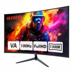 Monitor gamingowy aiwa 24" 1920x1080 100Hz HDMI VGA bezramkowy zakrzywiony