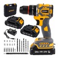 Wkrętarka akumulatorowa wiertarka 2x akumulator 2Ah 21V zestaw wierteł