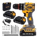 Wkrętarka akumulatorowa wiertarka 2x akumulator 2Ah 21V zestaw wierteł