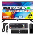 Telewizor do kampera smart Android tv WiFi BT 19 cali HD 12V DVBT2 aplikacje