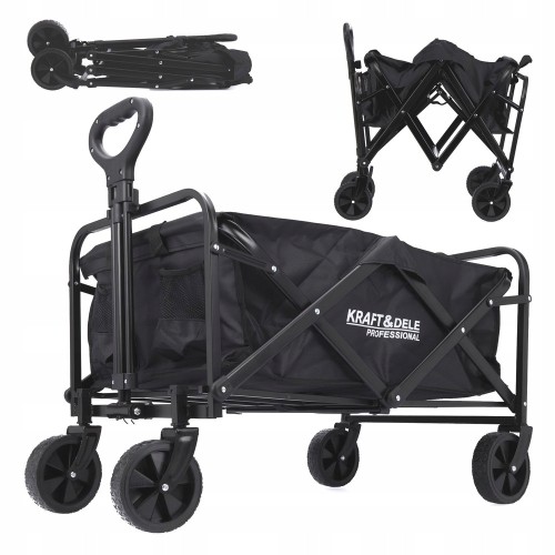 WÓZEK TRANSPORTOWY składany na kółkach 91 x 59 x 52 cm pojemny 90L