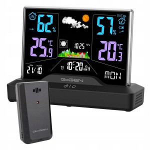 Stacja pogody GoGEN animowana prognoza pogodowa barometr czujnik zewnętrzny