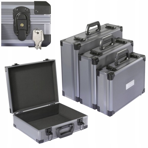 Zestaw walizek UNIWERSALNYCH narzędziowych 3x walizka ALUMINOWA zamek