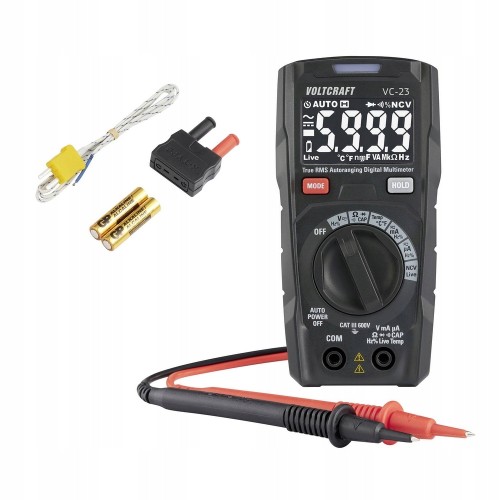 Multimetr ręczny miernik uniwersalny CATIII 600V pomiar temperatury TrueRMS