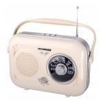 Radio Retro HYUNDAI FM AM sieciowe lub na baterie antena teleskopowa