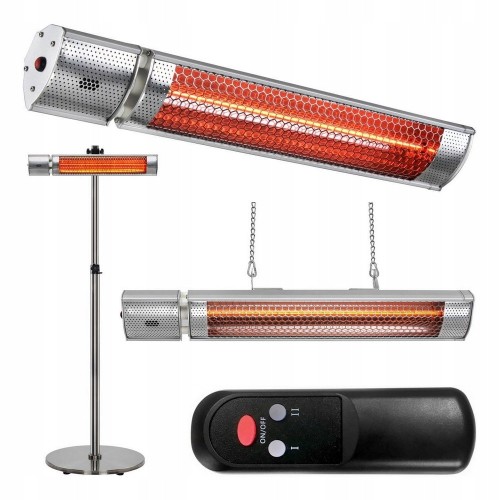 Grzejnik elektryczny promiennik tarasowy 2000W pilot 2 poziomy mocy IP55