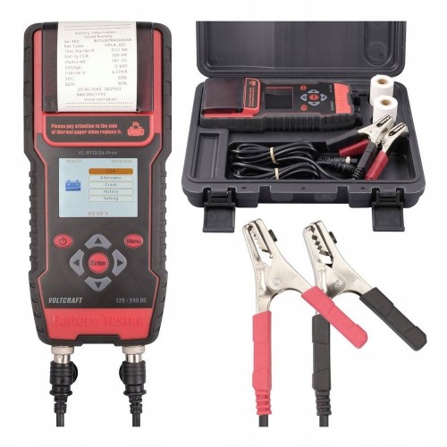 Tester do akumulatorów z drukarką 12V 24V profesjonalny miernik Voltcraft