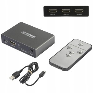 Przełącznik HDMI rozgałęziacz sygnału ROZDZIELACZ rozdzielczość do 8K PILOT