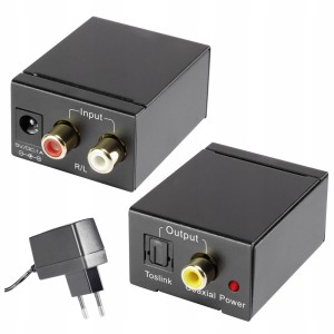 Konwerter sygnału audio AV Cinch na cyfrowy TOSLINK złącze optyczne SpeaKa