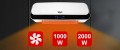 Kurtyna powietrzna ceramiczna TAIA 2kW grzejnik wentylator WiFi LED pilot