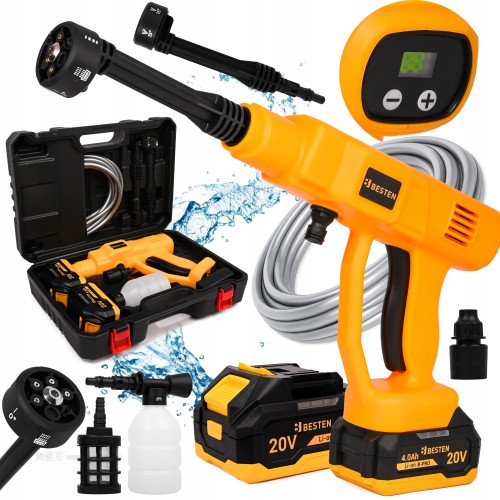 Myjka ciśnieniowa akumulatorowa 20 bar do auta 21V 4Ah przenośna