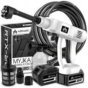 Myjka ciśnieniowa akumulatorowa 60bar 2 X AKU 4AH 21V multi dysza zestaw