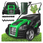 Mocny aerator wertykulator elektryczny 40cm kosz 58L + 120L 3w1 2800W 