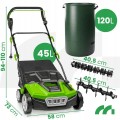 Aerator wertykulator elektryczny do trawy 38 cm kosz 45L + 120L mocny 2600W