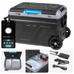 Lodówka turystyczna kompresorowa samochodowa 40L AC DC bateria APP koła