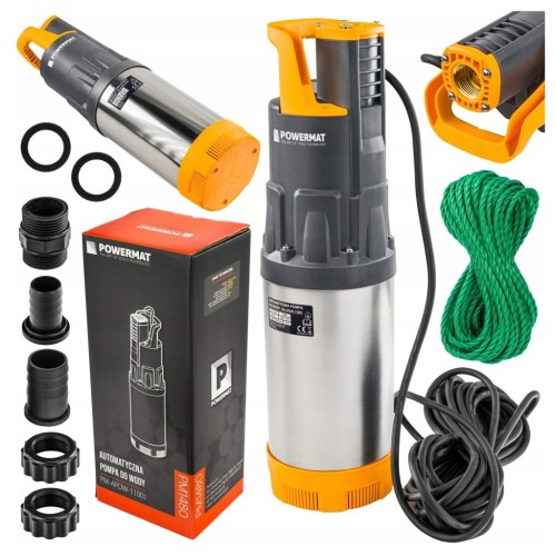 Pompa zatapialna 1100W automatyczna do wody deszczowej studni 6000l/h 1"