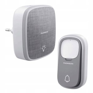 Dzwonek bezprzewodowy do drzwi furtki THOMSON melodie tabliczka LED do 150m