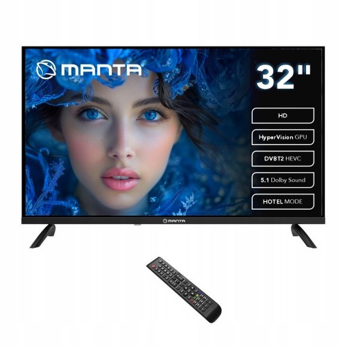 TV 32 cale telewizor MANTA tuner dekoder DVBT2 DVBC