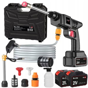 Myjka ciśnieniowa akumulatorowa 260W 26 bar 2 akumulatory 21V wąż ssący 5m