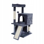 Drapak dla kota legowisko zabawka domek wieża budka ciemno-szary
