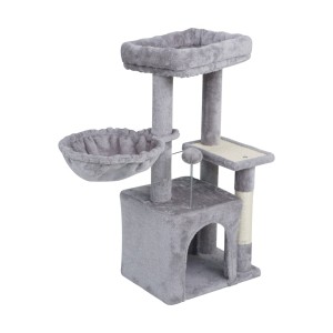 Drapak dla kota 2x legowisko zabawka domek wieża budka wysoka szary