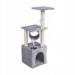 Drapak dla kota legowisko zabawka domek wieża budka wysoka szary