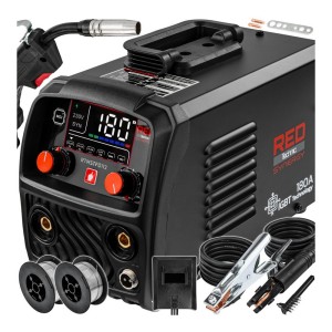 Spawarka inwertorowa migomat FCAW FLUX MMA TIG-LIFT 180A synergia 2x drut