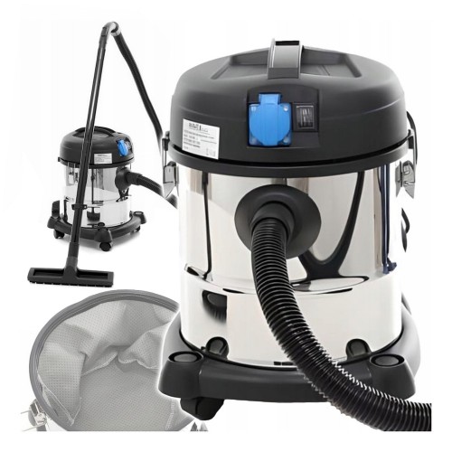 Odkurzacz przemysłowy 1200W praca sucho mokro 20L wbudowane gniazdo 230V