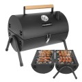 Grill węglowy z pokrywą 2x ruszt termometr komin przenośny turystyczny XXL