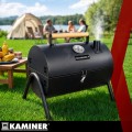 Grill węglowy z pokrywą 2x ruszt termometr komin przenośny turystyczny XXL