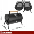 Grill węglowy z pokrywą 2x ruszt termometr komin przenośny turystyczny XXL